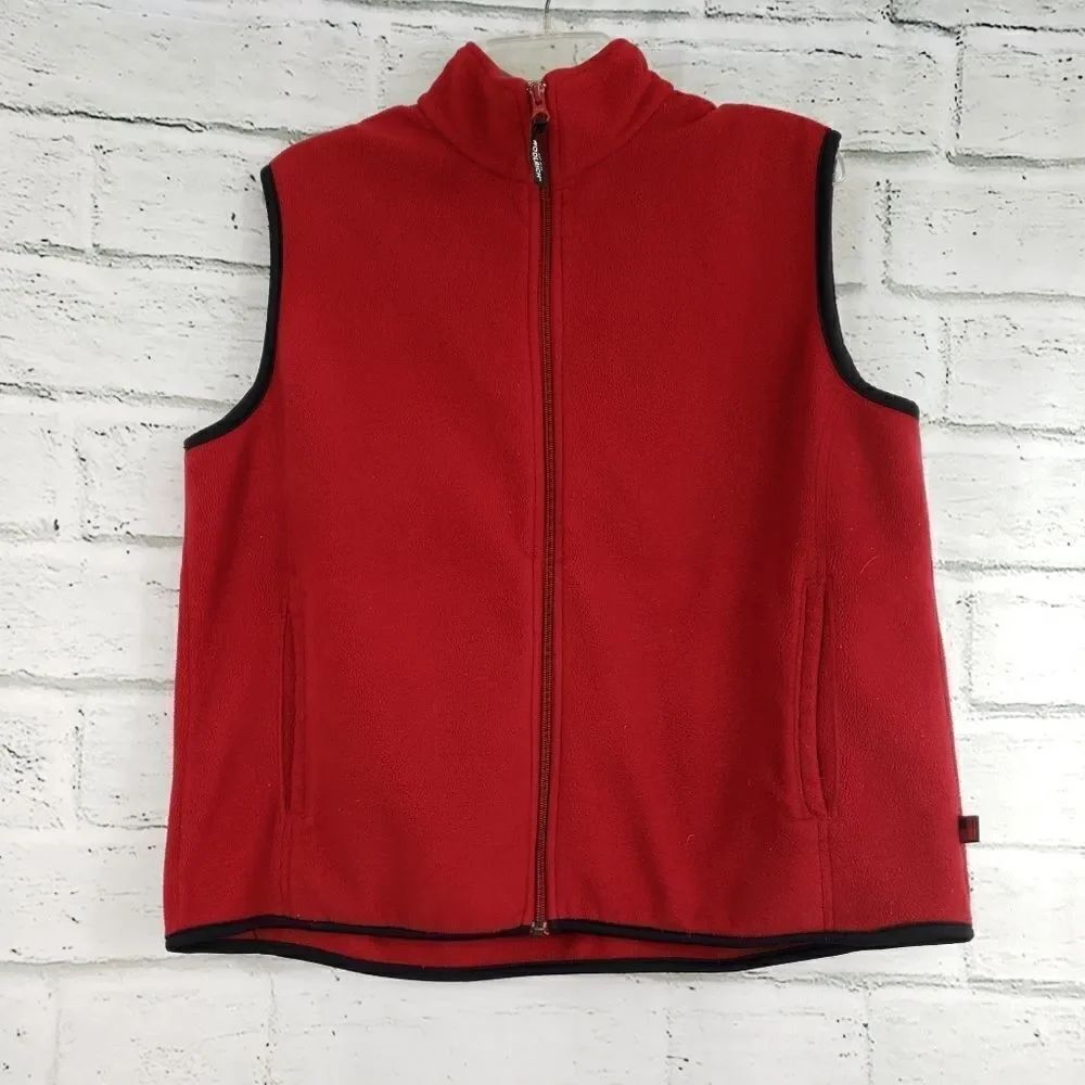 Woolrich red fleece vest jacket coat sleeveless